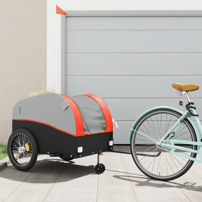 Bike Trailer Black and Orange 45 kg Iron