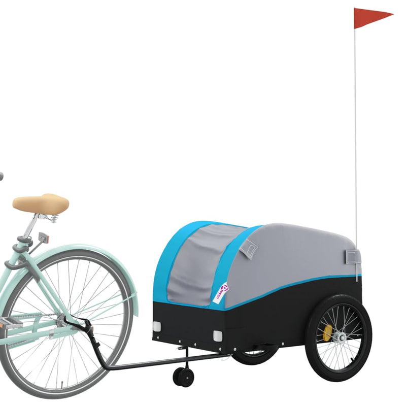 Bike Trailer Black and Blue 45 kg Iron