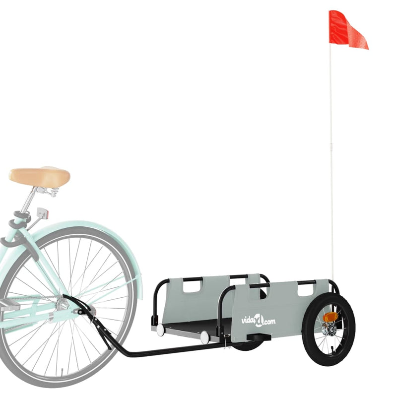 Bike Trailer Grey Oxford Fabric and Iron