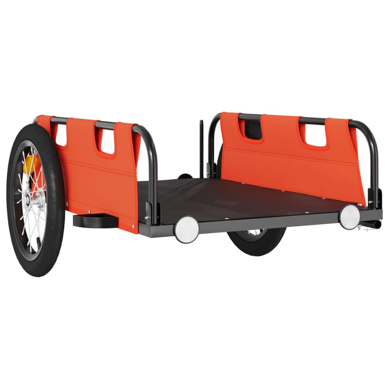 Bike Trailer Orange Oxford Fabric and Iron