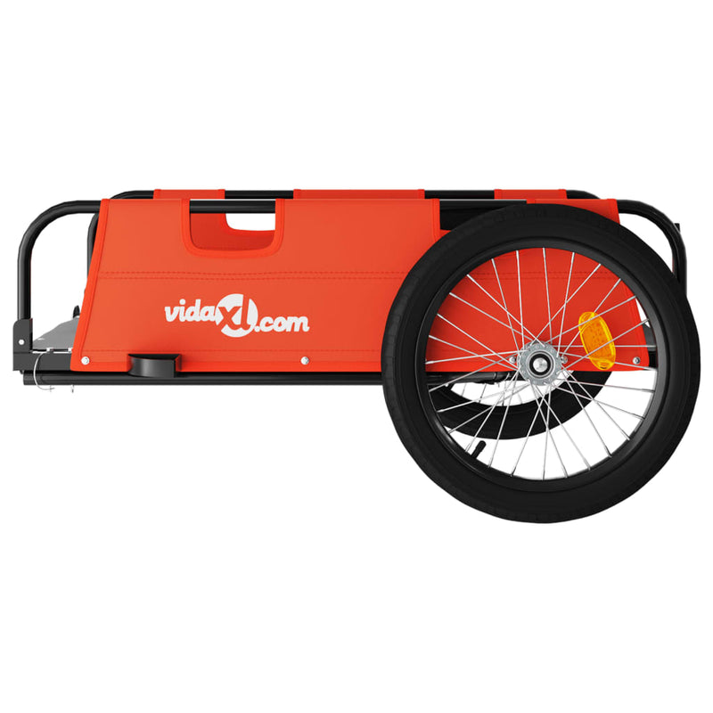 Bike Trailer Orange Oxford Fabric and Iron