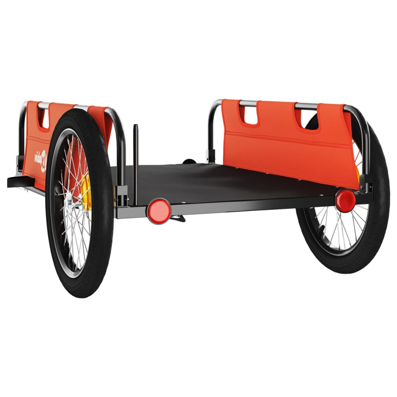 Bike Trailer Orange Oxford Fabric and Iron