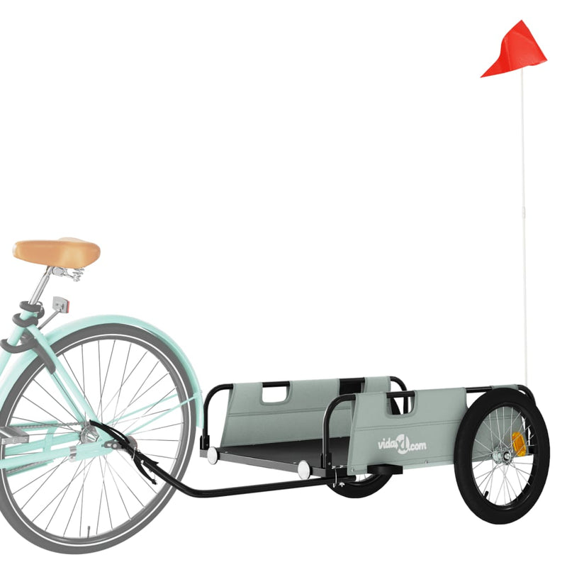 Bike Trailer Grey Oxford Fabric and Iron