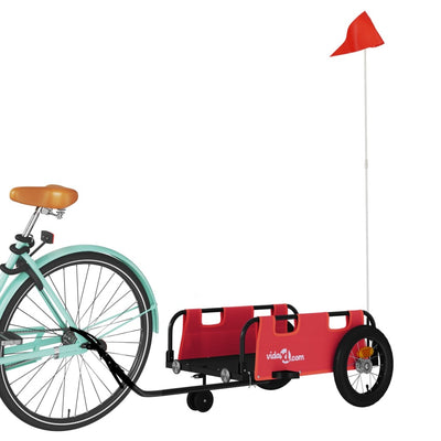 Bike Trailer Red Oxford Fabric and Iron