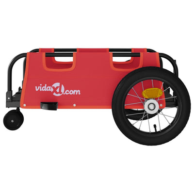 Bike Trailer Red Oxford Fabric and Iron