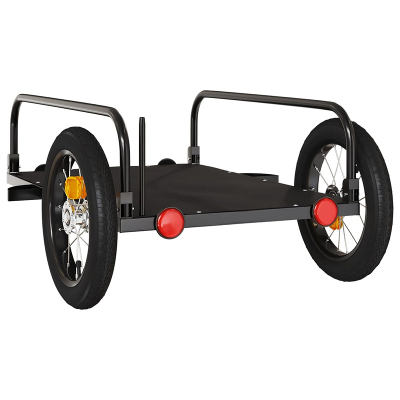 Bike Trailer Black 122x53x31 cm Iron