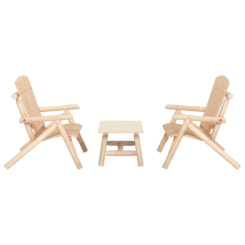 3 Piece Garden Lounge Set Solid Wood Spruce