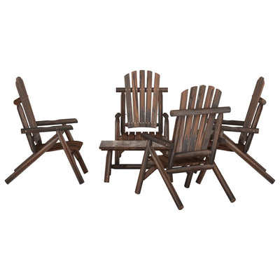 5 Piece Garden Lounge Set Solid Wood Spruce