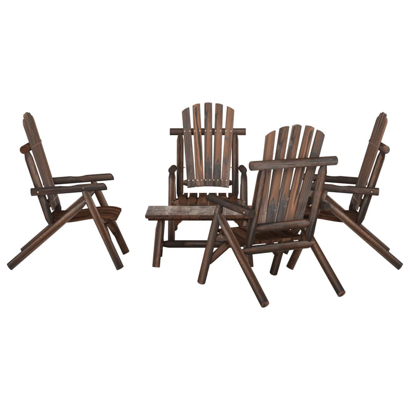 5 Piece Garden Lounge Set Solid Wood Spruce