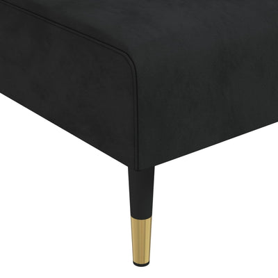 L-shaped Sofa Bed Black 271x140x70 cm Velvet