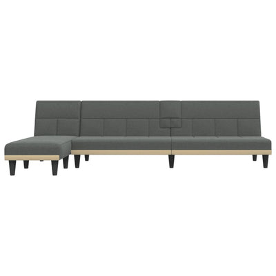 L-shaped Sofa Bed Dark Grey 255x140x70 cm Fabric