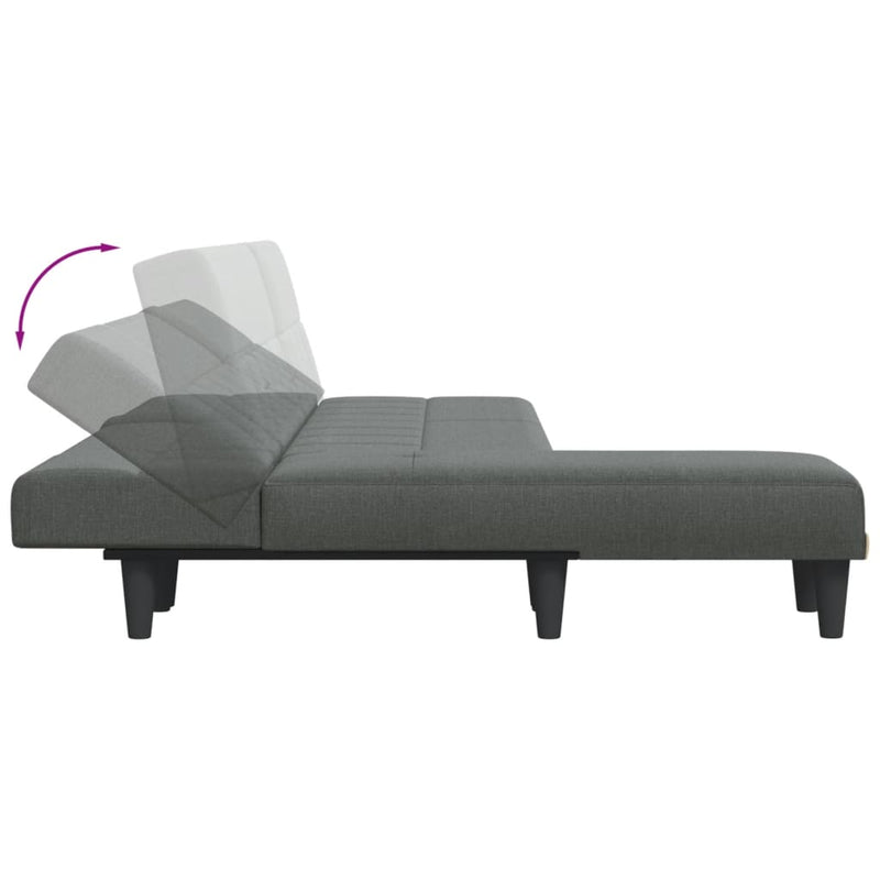 L-shaped Sofa Bed Dark Grey 255x140x70 cm Fabric