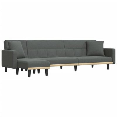 L-shaped Sofa Bed Dark Grey 275x140x70 cm Fabric