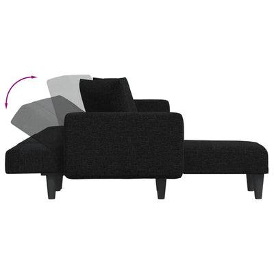 L-shaped Sofa Bed Black 275x140x70 cm Fabric