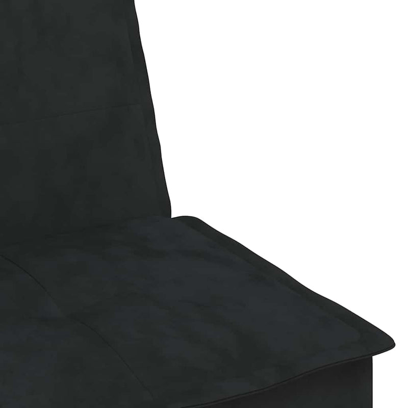 L-shaped Sofa Black 255x140x70 cm Velvet