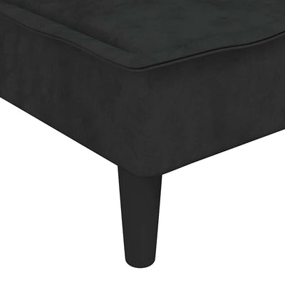 L-shaped Sofa Black 255x140x70 cm Velvet