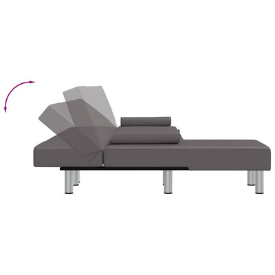 L-shaped Sofa Bed Grey 255x140x70 cm Faux Leather