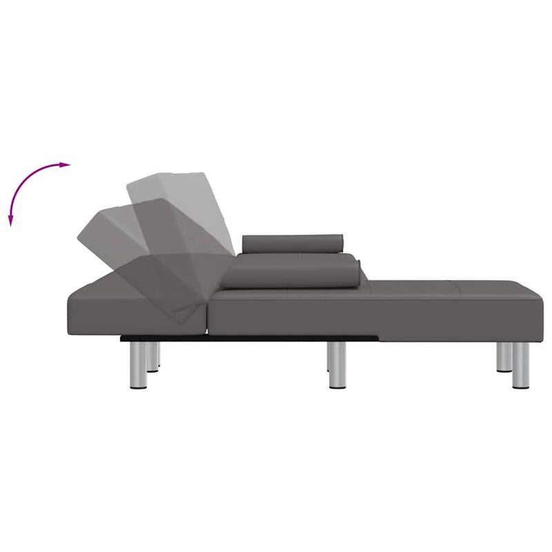 L-shaped Sofa Bed Grey 255x140x70 cm Faux Leather