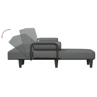 L-shaped Sofa Bed Dark Grey 260x140x70 cm Fabric