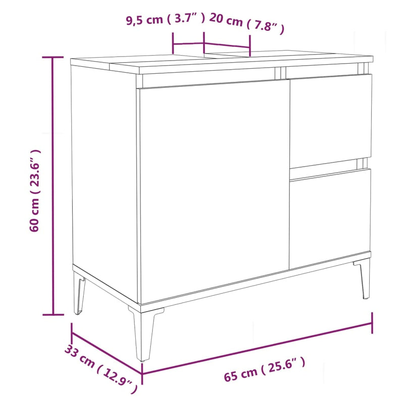 3 Piece Bathroom Cabinet Set Black Engineered Wood