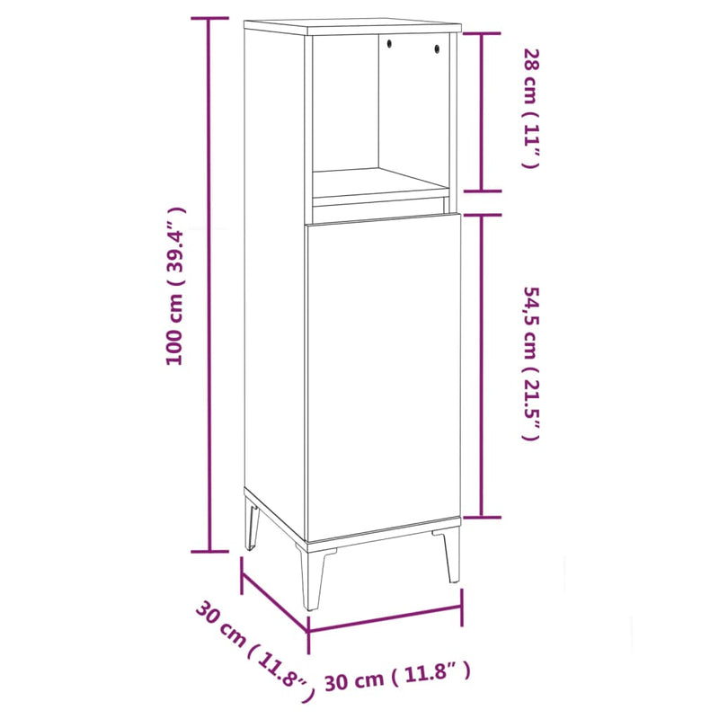 3 Piece Bathroom Furniture Set Sonoma Oak Engineered Wood