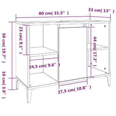 3 Piece Bathroom Furniture Set White Engineered Wood