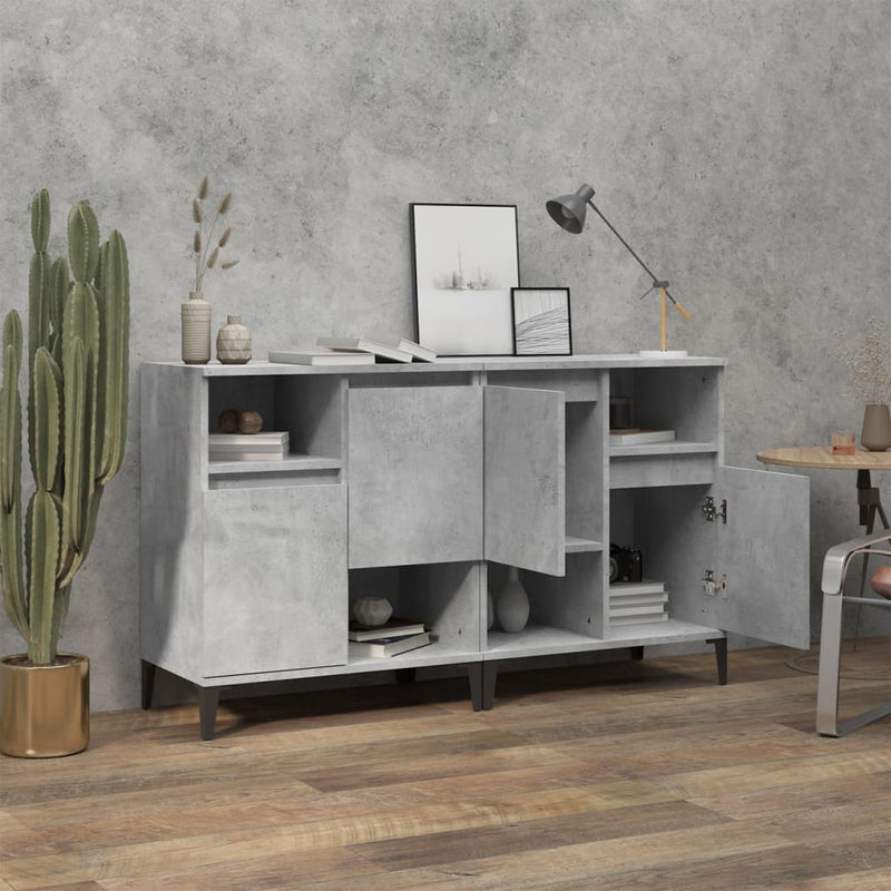 Sideboards 2 pcs Concrete Grey 60x35x70 cm Engineered Wood