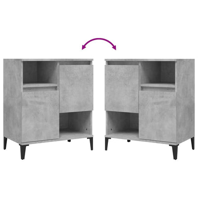 Sideboards 2 pcs Concrete Grey 60x35x70 cm Engineered Wood