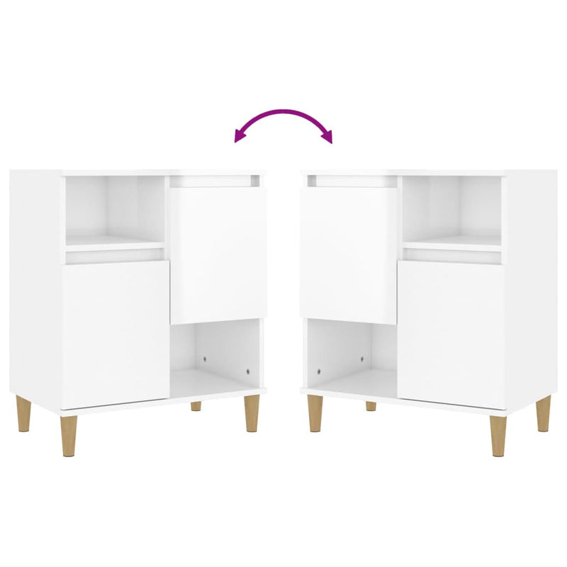 Sideboards 3 pcs High Gloss White 60x35x70 cm Engineered Wood