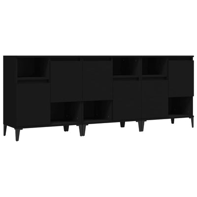 Sideboards 3 pcs Black 60x35x70 cm Engineered Wood