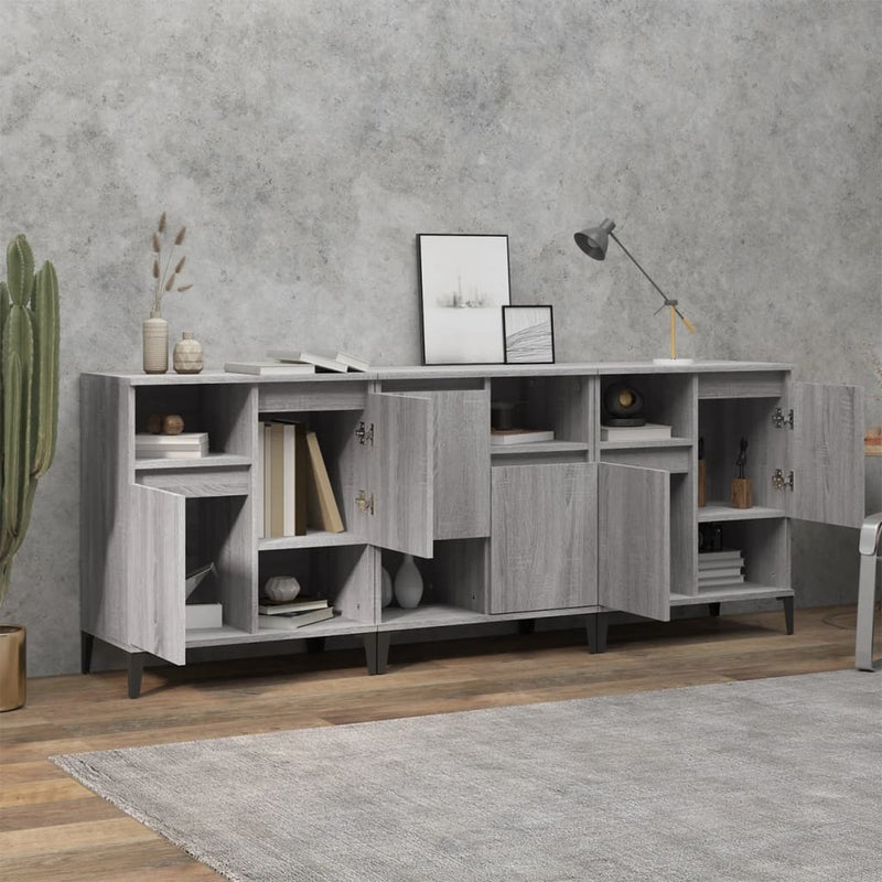 Sideboards 3 pcs Grey Sonoma 60x35x70 cm Engineered Wood