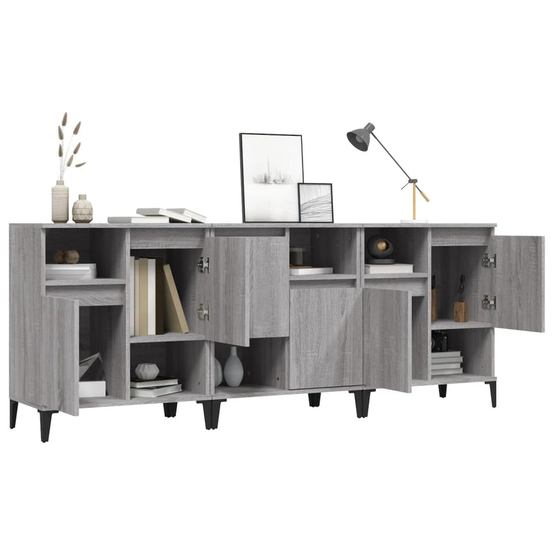 Sideboards 3 pcs Grey Sonoma 60x35x70 cm Engineered Wood