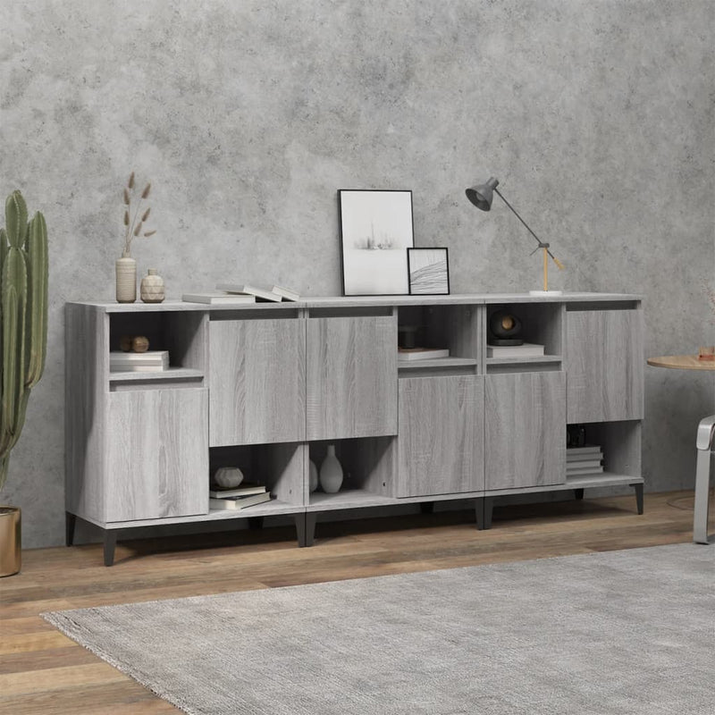 Sideboards 3 pcs Grey Sonoma 60x35x70 cm Engineered Wood