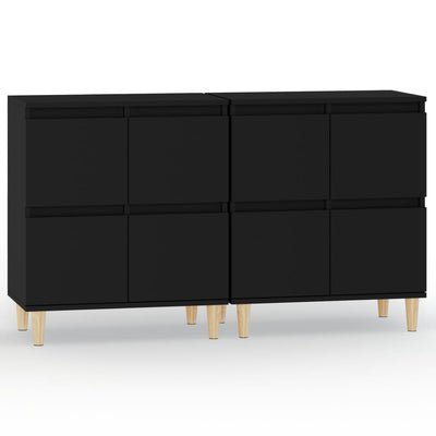 Sideboards 2 pcs Black 60x35x70 cm Engineered Wood