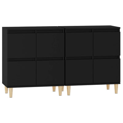 Sideboards 2 pcs Black 60x35x70 cm Engineered Wood