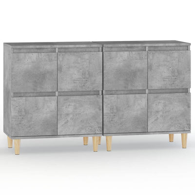 Sideboards 2 pcs Concrete Grey 60x35x70 cm Engineered Wood