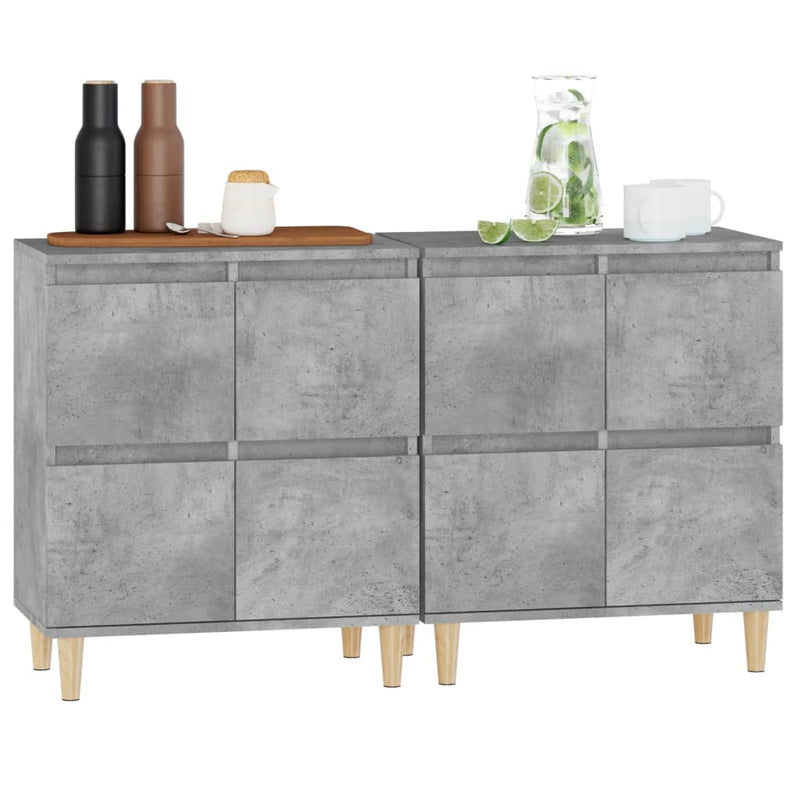 Sideboards 2 pcs Concrete Grey 60x35x70 cm Engineered Wood