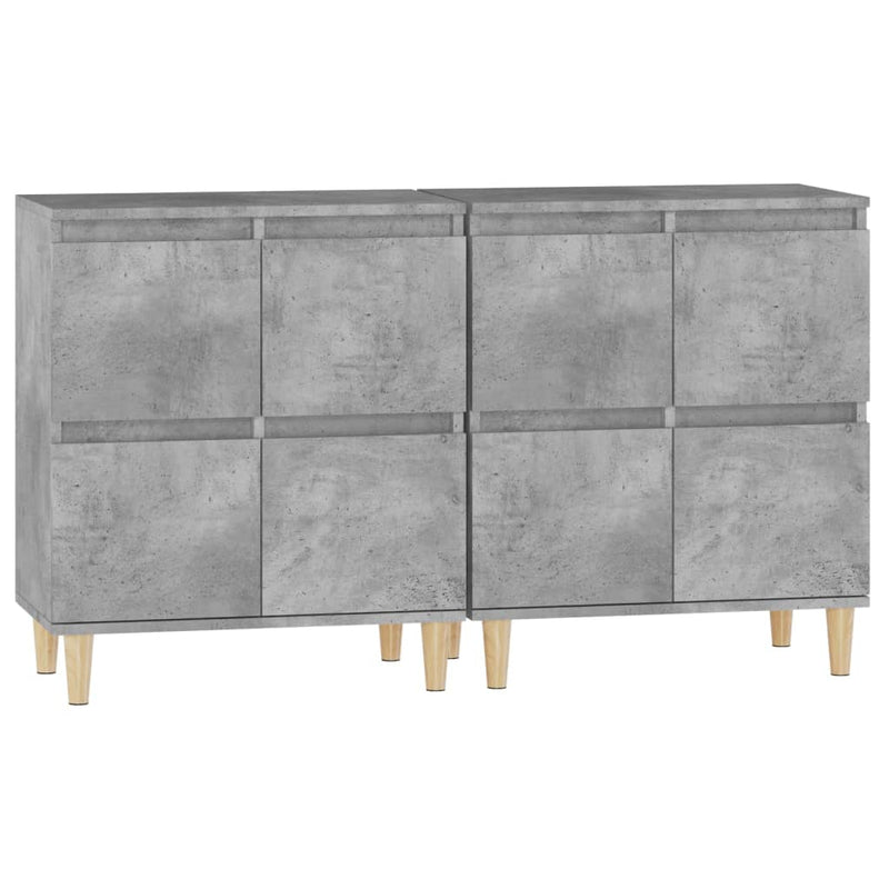 Sideboards 2 pcs Concrete Grey 60x35x70 cm Engineered Wood