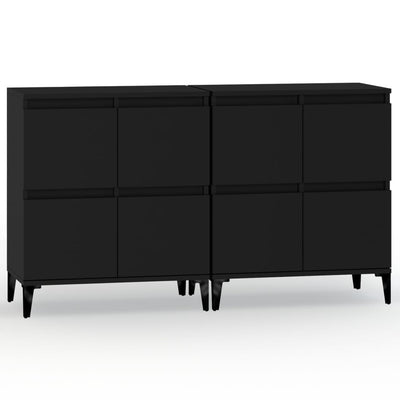 Sideboards 2 pcs Black 60x35x70 cm Engineered Wood