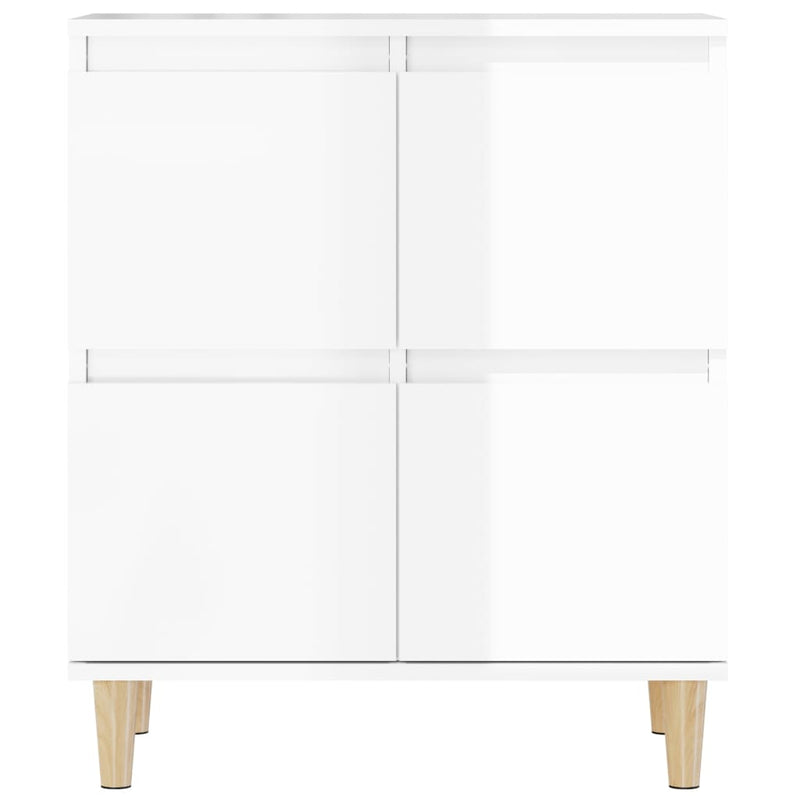 Sideboards 3 pcs High Gloss White 60x35x70 cm Engineered Wood