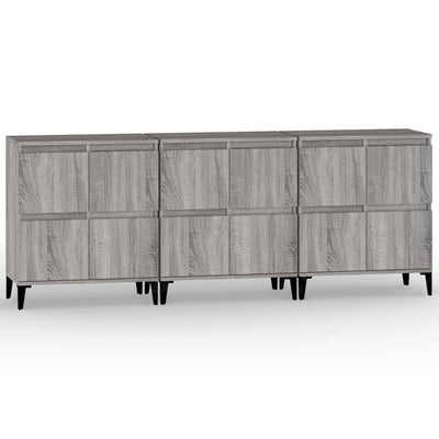 Sideboards 3 pcs Grey Sonoma 60x35x70 cm Engineered Wood