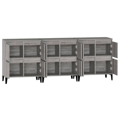 Sideboards 3 pcs Grey Sonoma 60x35x70 cm Engineered Wood