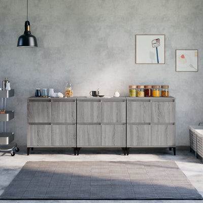 Sideboards 3 pcs Grey Sonoma 60x35x70 cm Engineered Wood