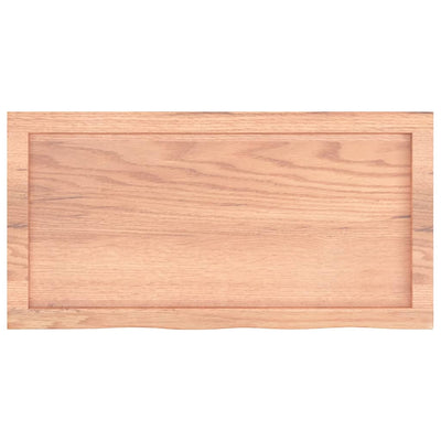 Bathroom Countertop Light Brown 80x40x6 cm Treated Solid Wood