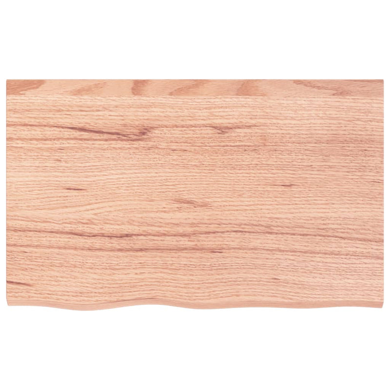 Bathroom Countertop Light Brown 80x50x2 cm Treated Solid Wood