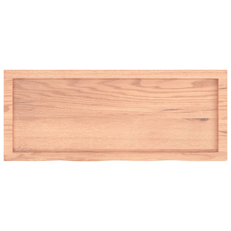 Bathroom Countertop Light Brown 100x40x6 cm Treated Solid Wood