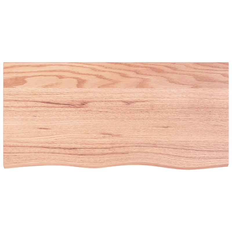 Bathroom Countertop Light Brown 100x50x2 cm Treated Solid Wood