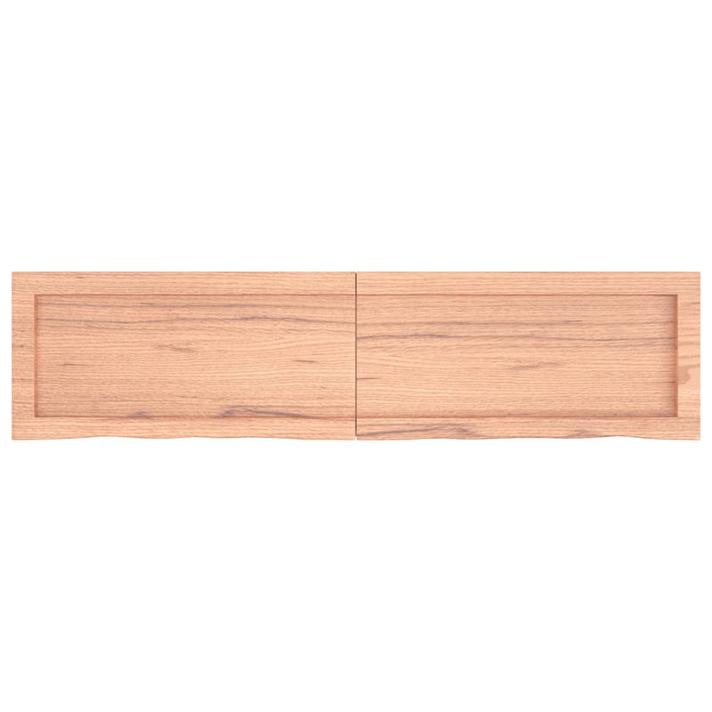 Bathroom Countertop Light Brown 120x30x4 cm Treated Solid Wood