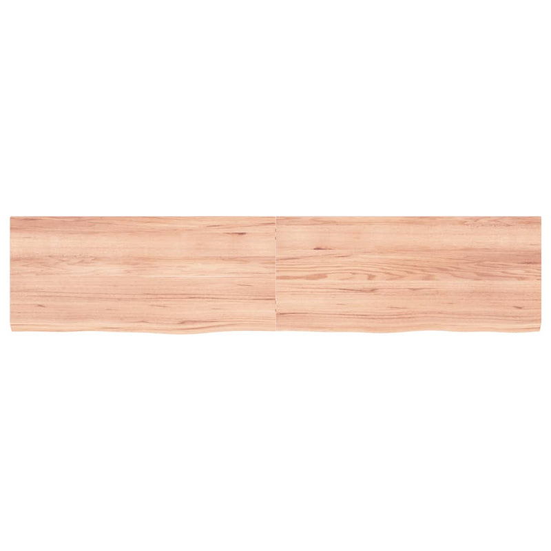 Bathroom Countertop Light Brown 180x40x4 cm Treated Solid Wood