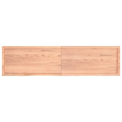 Bathroom Countertop Light Brown 200x50x4 cm Treated Solid Wood